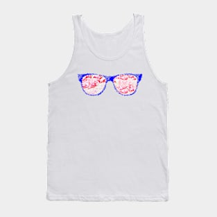 Flamingo Glasses Art Tank Top